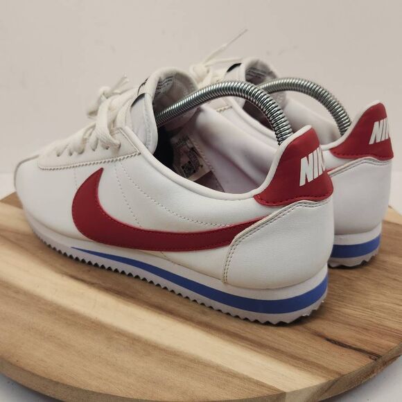 Nike Women's Cortez Leather Shoes White Red Size 10 - Picture 5 of 10